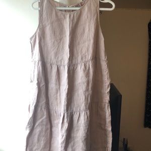 Beige linen dress